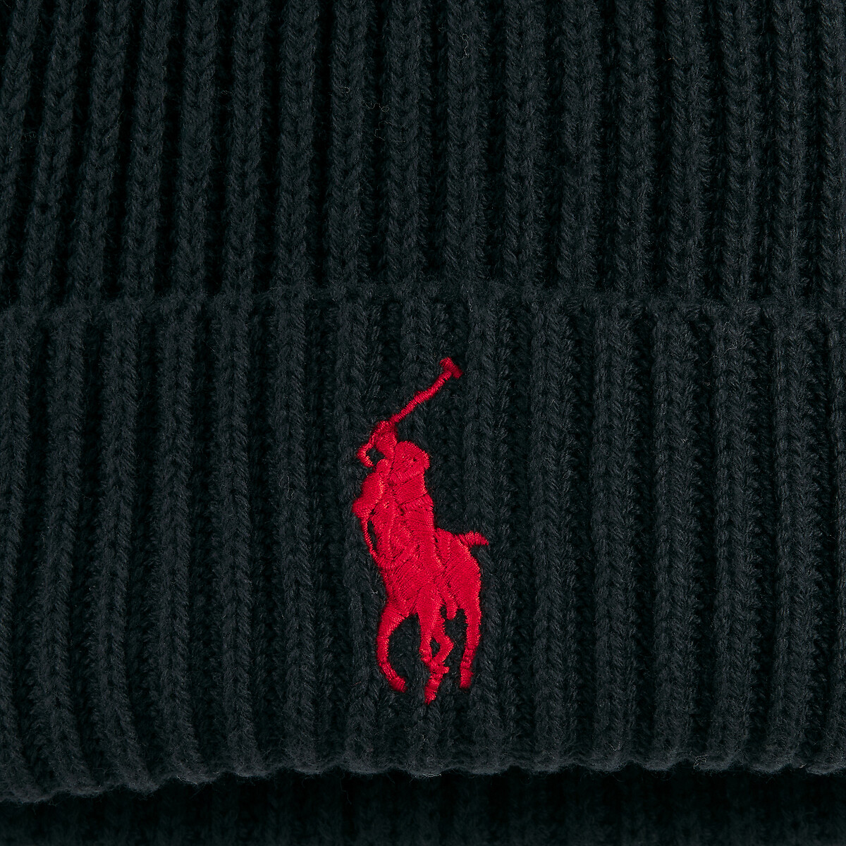 Bonnet en coton logo brodé noir, POLO RALPH LAUREN