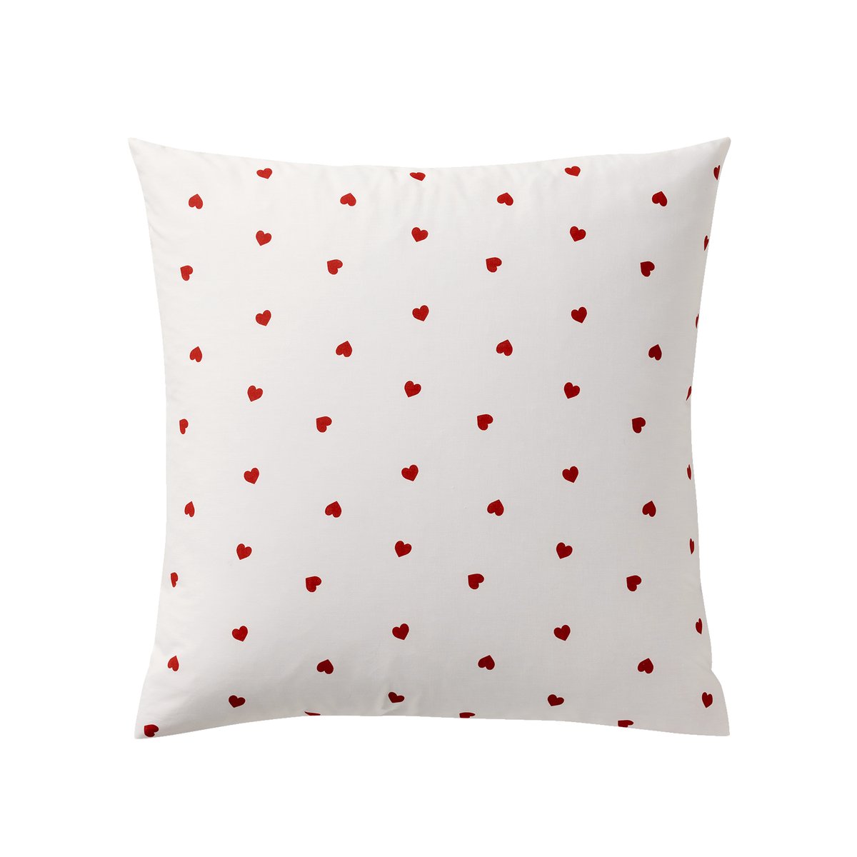 Parure housse de couette et taie d'oreiller COEURS blanc imprimé, VERTBAUDET
