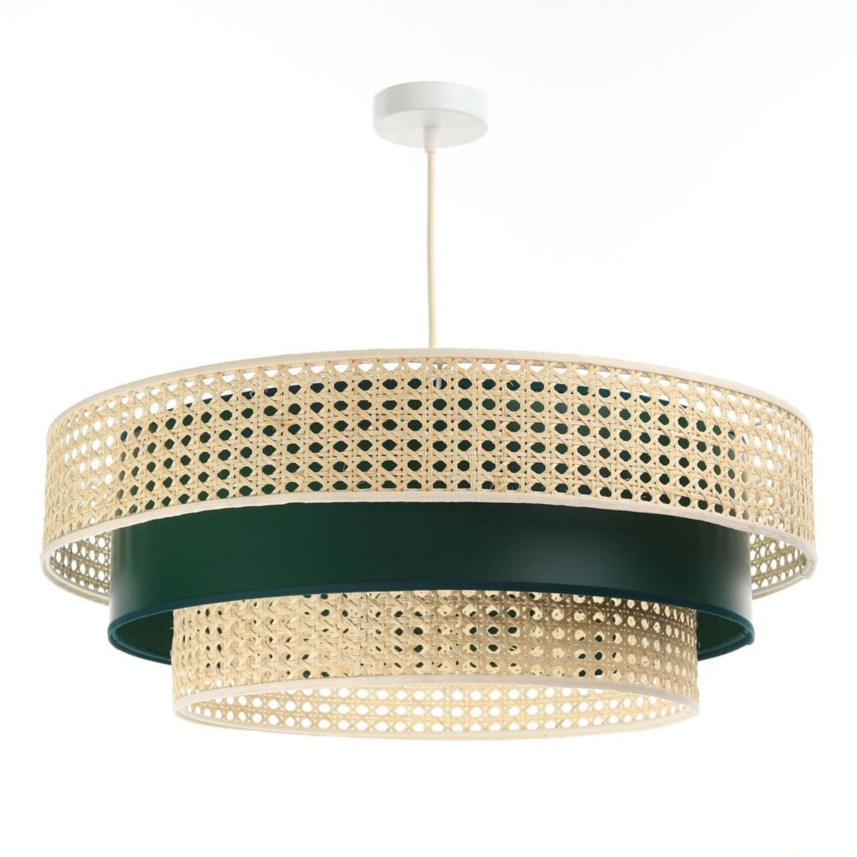 Suspension en rotin triple, ROTANG beige intérieur noir et crème, BPS KONCEPT