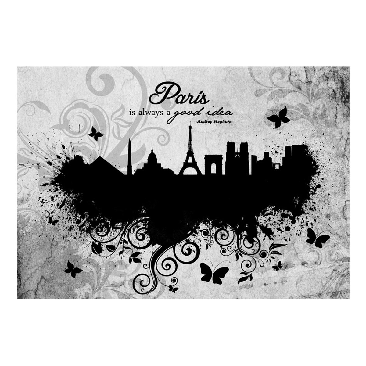 Papier peint intissé panoramique Ville et Architecture Paris is always a good idea - black and white noir, EDEN