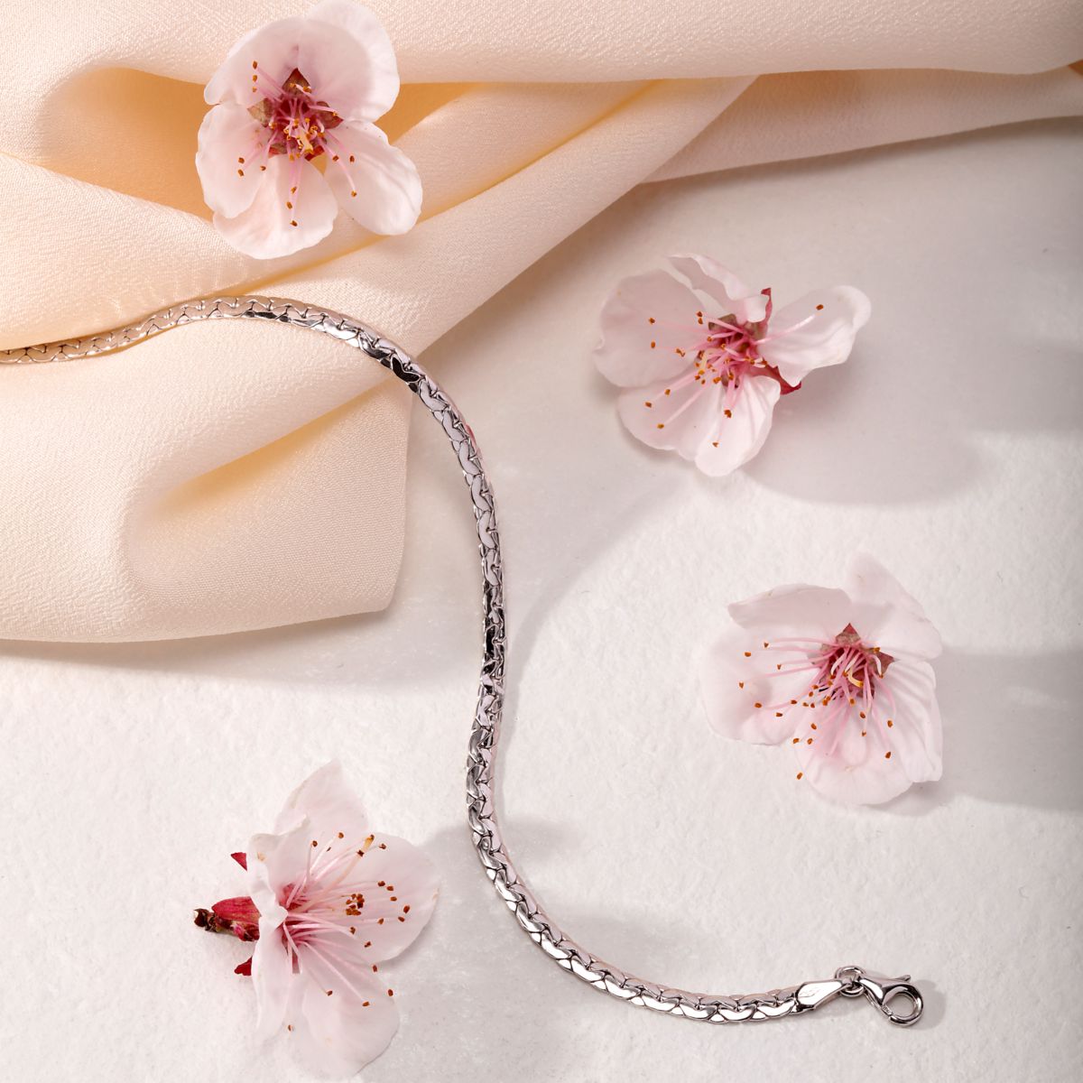 Bracelet en or blanc 375 COBRA argent, BLUESPIRIT