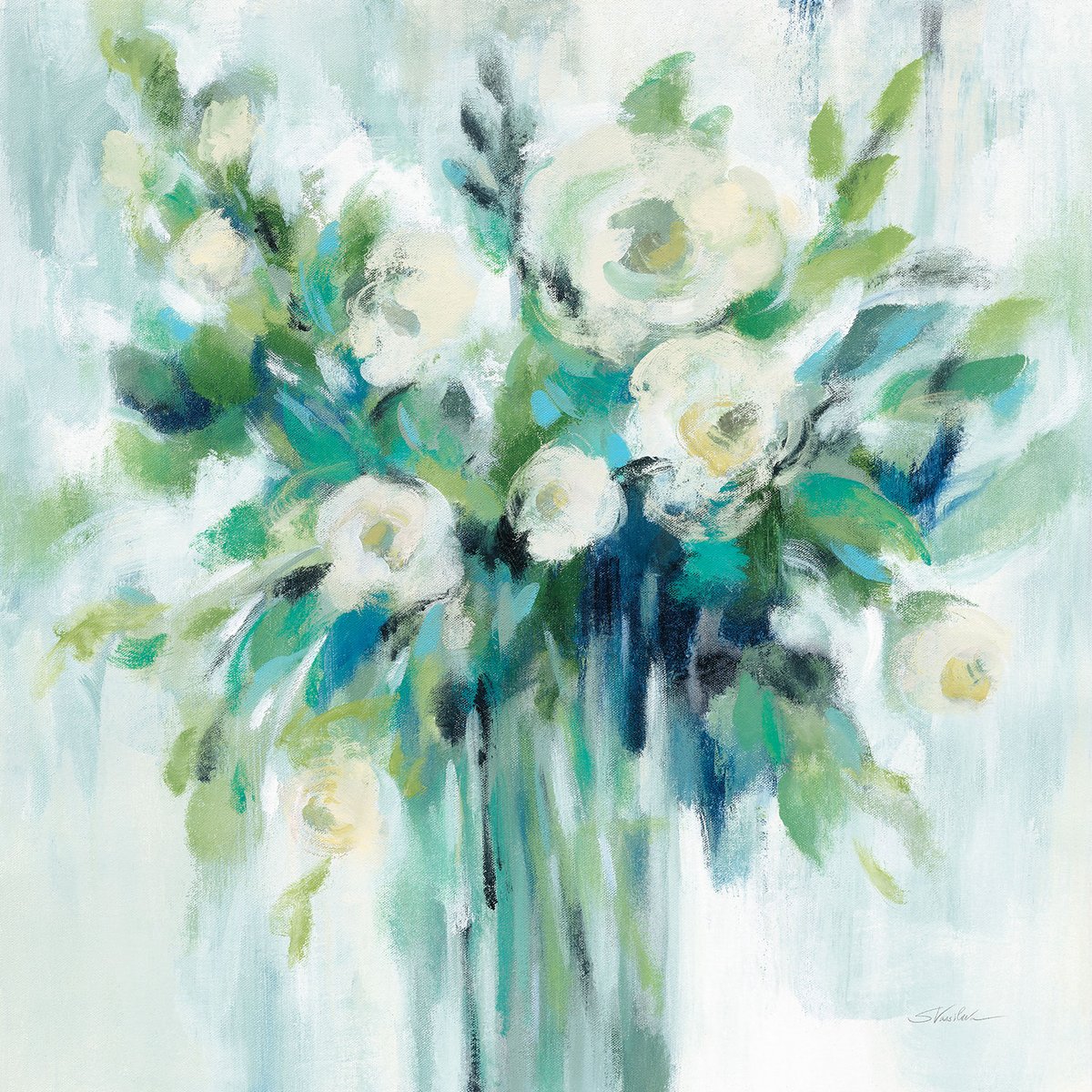 Tableau Bouquet de fleurs en aquarelle tableau alu dibond, HEXOA