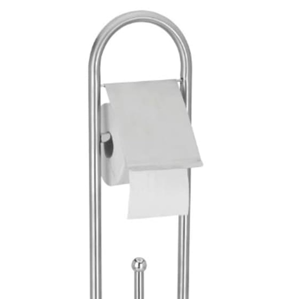 Dérouleur papier WC + brosse WC sur pied acier inoxydable mat chrome/inox, WADIGA