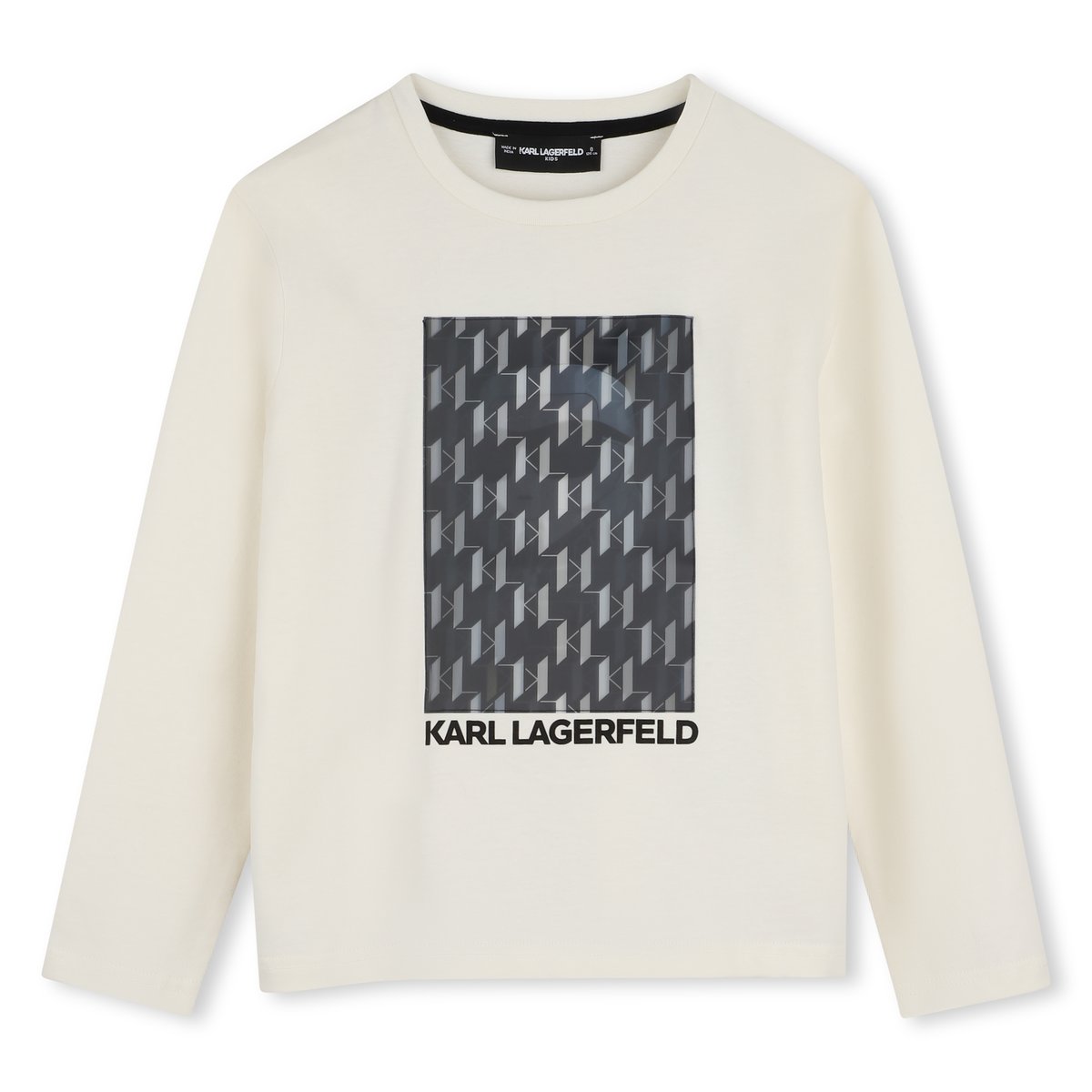 Tee-shirt manches longues creme, KARL LAGERFELD KIDS