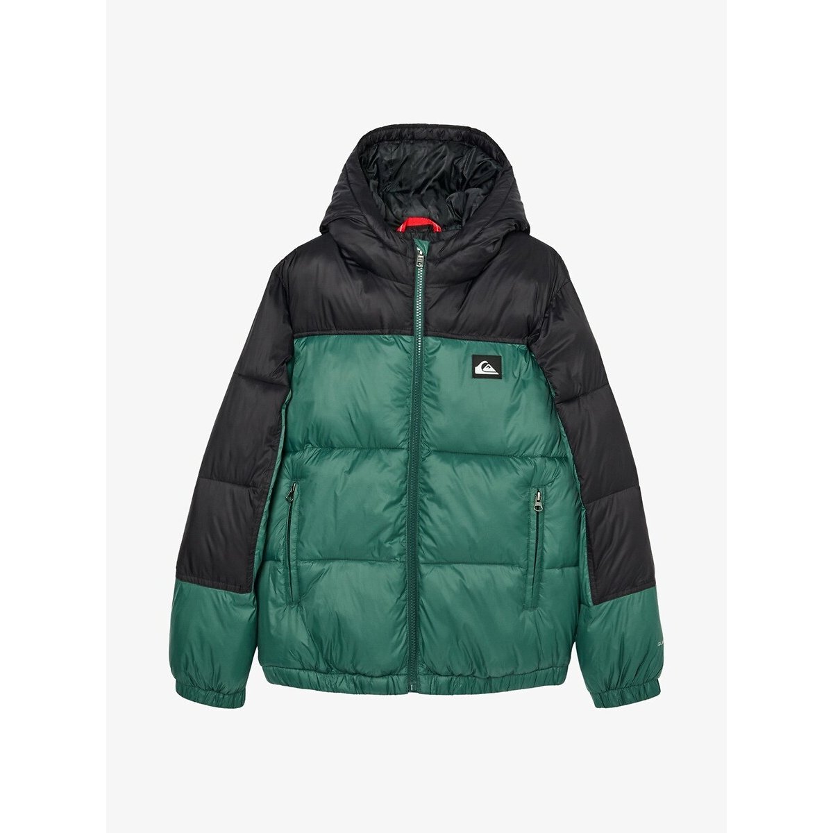 Piumino con cappuccio verde/blu, QUIKSILVER