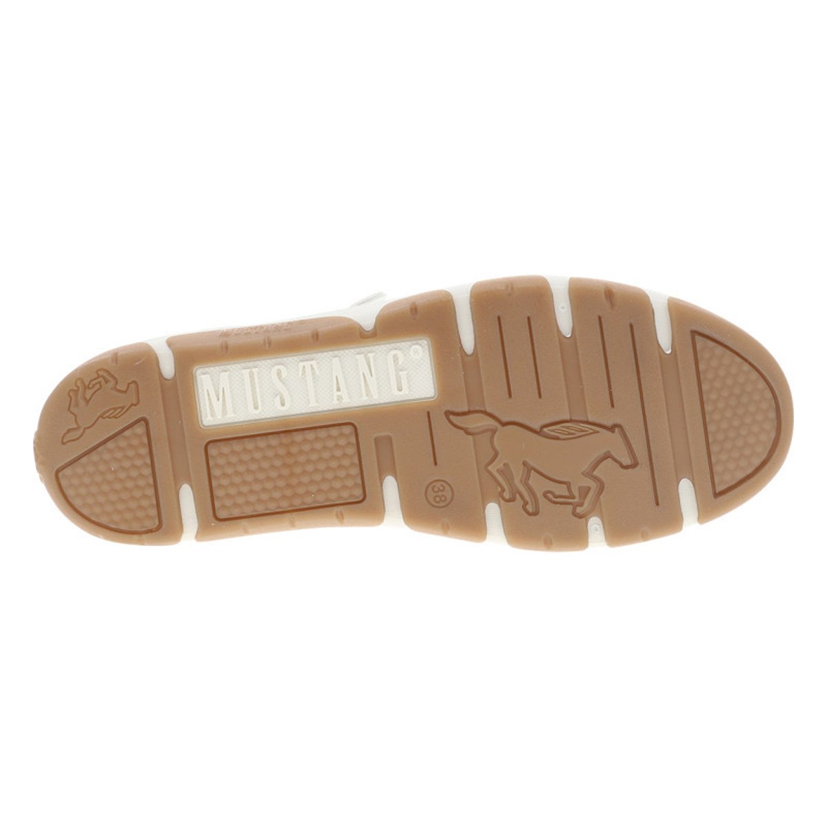 Sneakers vertes à talon plat avec une fermeture à lacets et un zip latéral blanc, MUSTANG