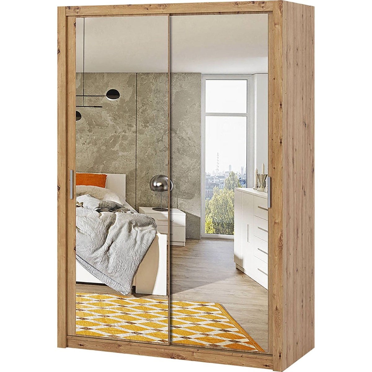 Armoire collection RINKER avec miroir chêne, RECOLLECTION