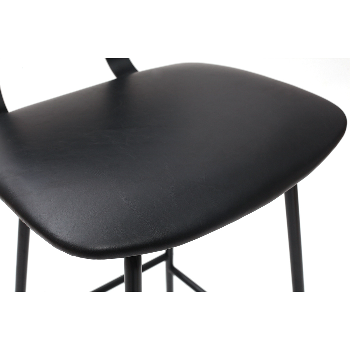 Tabourets de bar vintage noirs avec pieds métal 75 cm (lot de 2) LAB noir, MILIBOO