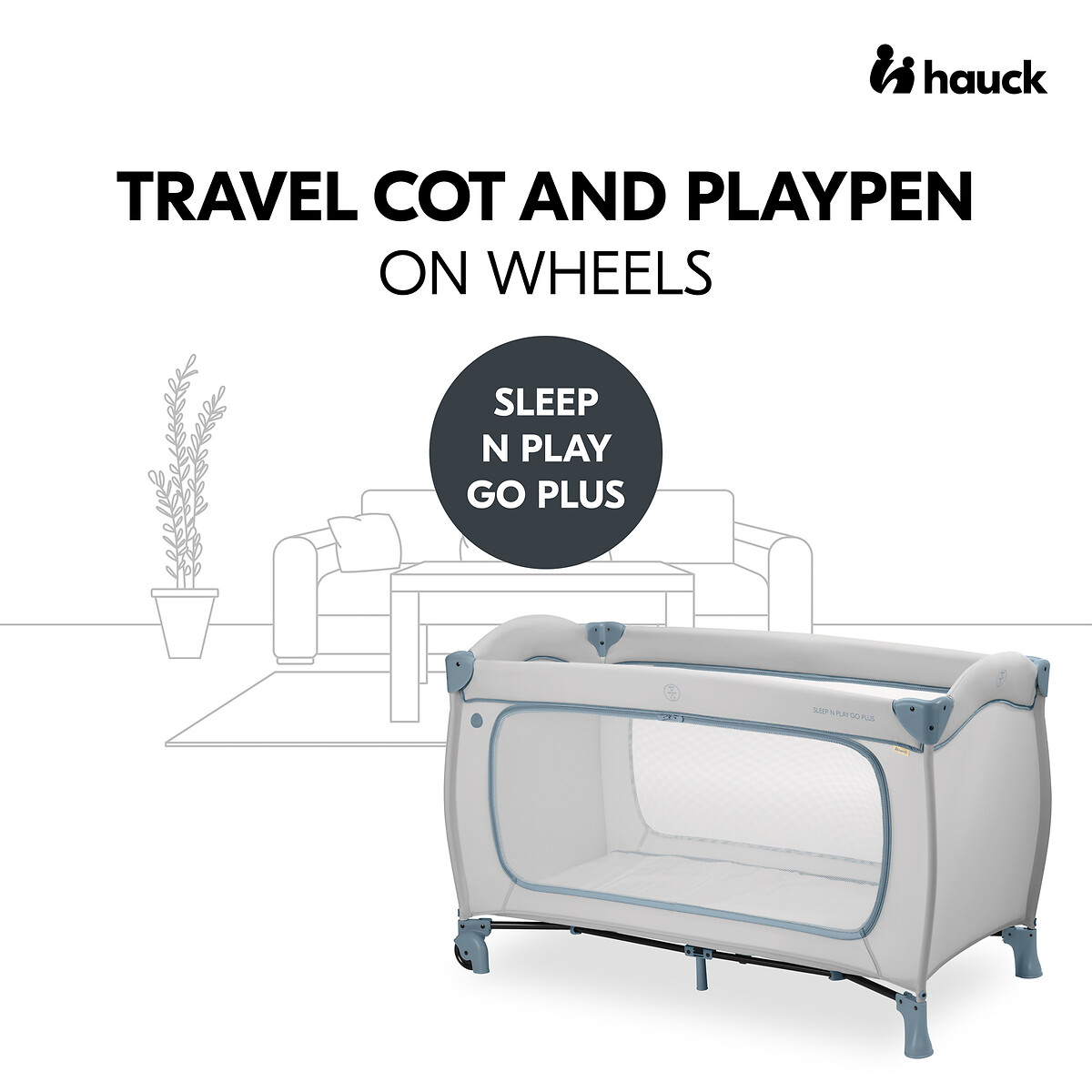 Sleep N Play Go Plus - Dusty Blue dark blue, HAUCK