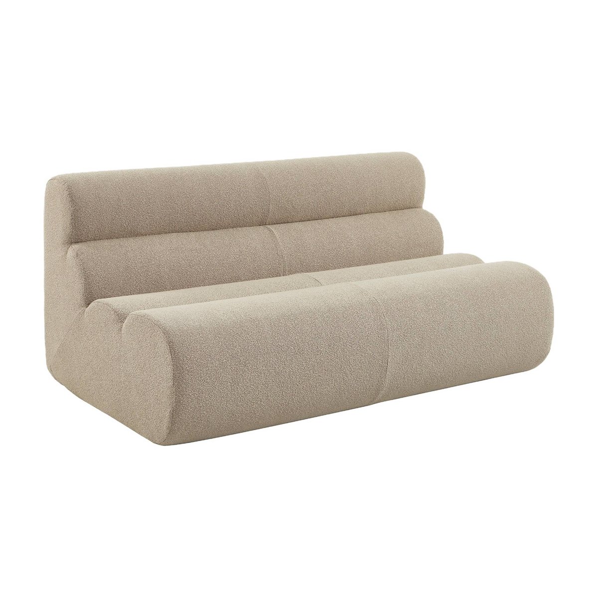 Chauffeuse compressée bouclette texturée 2 places NOVA beige, SWEEEK