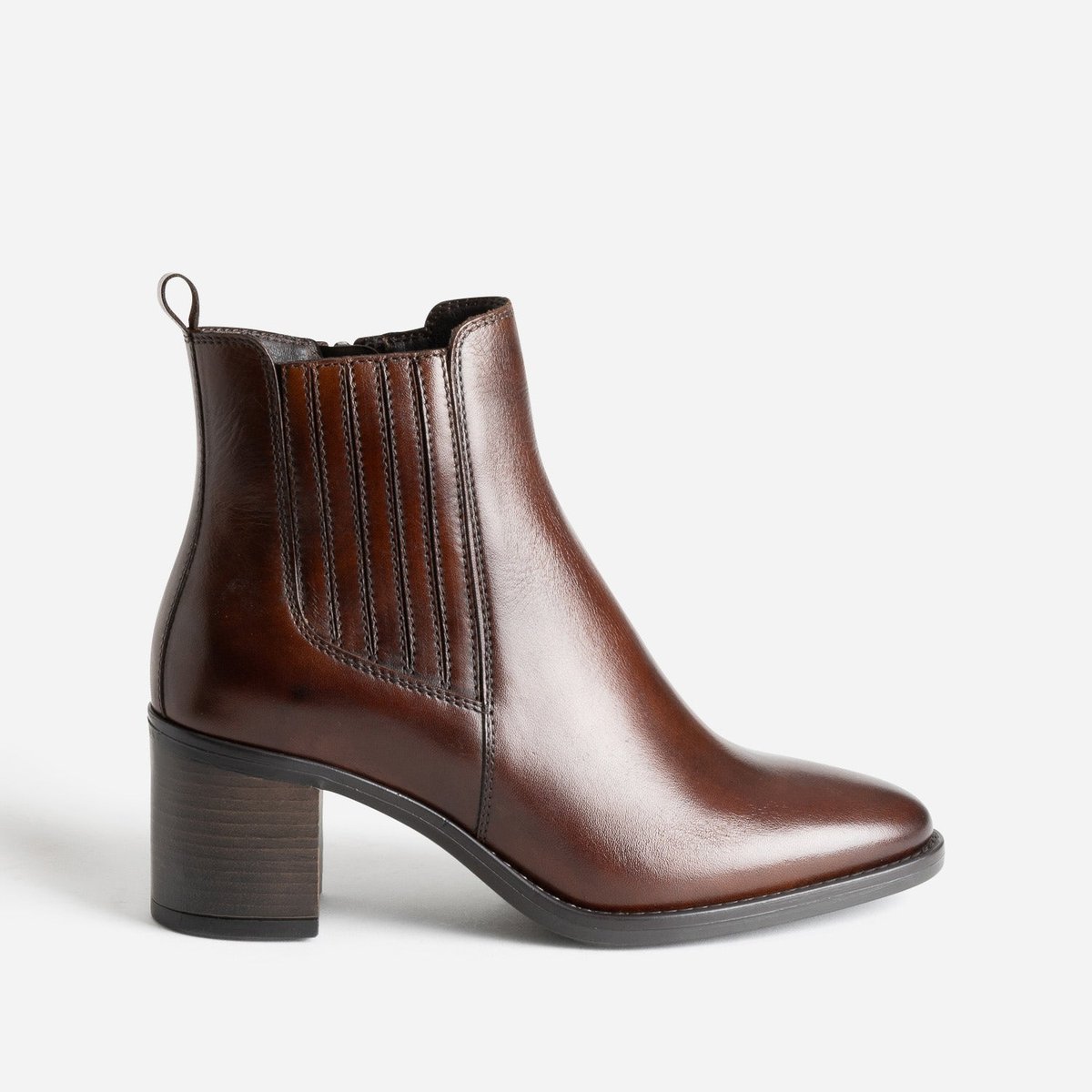 Boots À Talon en cuir SANAYA marron fonce, ERAM