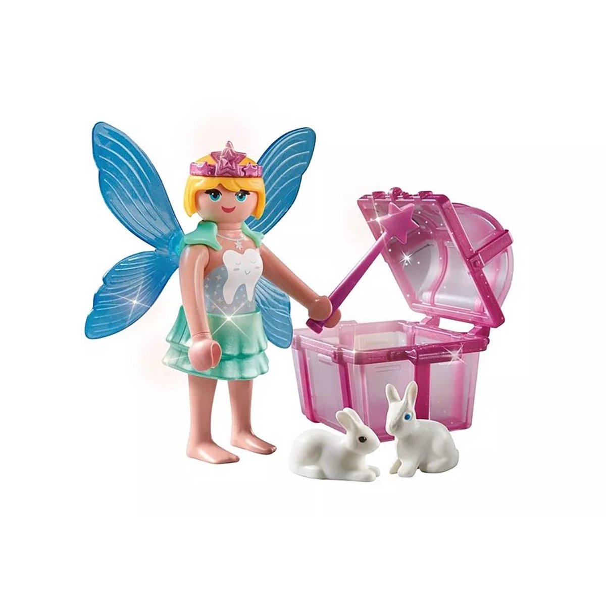 Special Plus Fée avec coffre à dents de lait et deux lapins multicolore, PLAYMOBIL