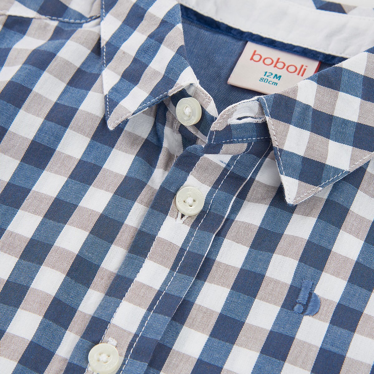 Chemise garçon popeline à carreaux multicolore, BOBOLI