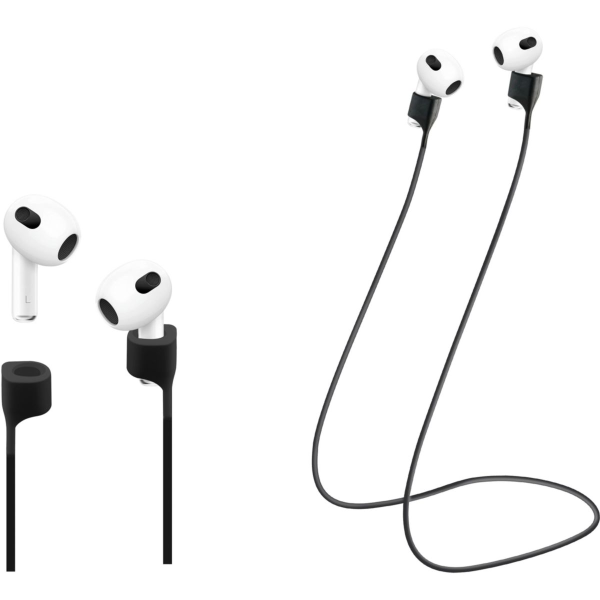 Etui Airpods 3 noir blanc, ESSENTIEL B