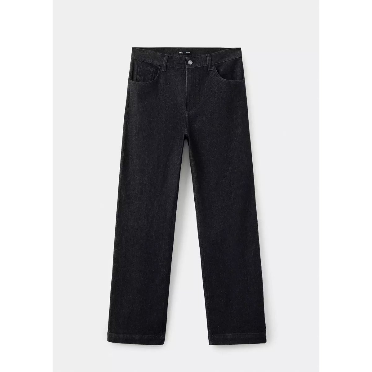 Jean droit taille haute bleu, MANGO