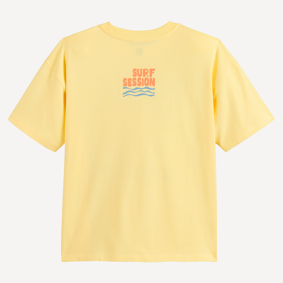T-shirt oversize, à col rond et manches courtes, imprimé devant et au dos jaune, LA REDOUTE COLLECTIONS
