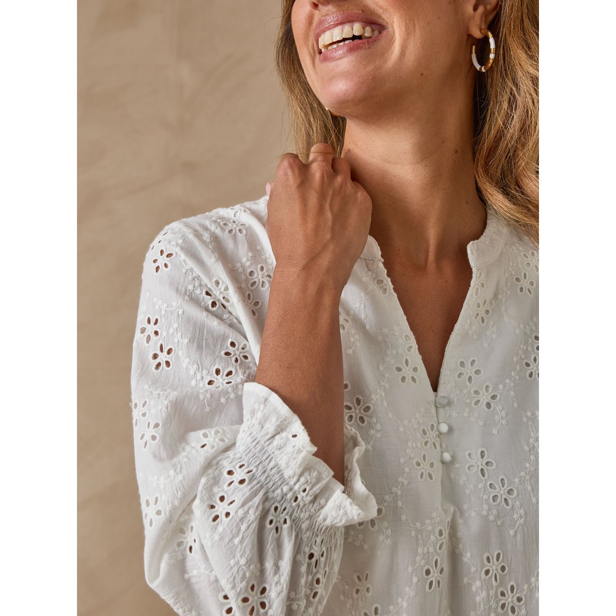 Robe femme broderie anglaise blanc, DAXON