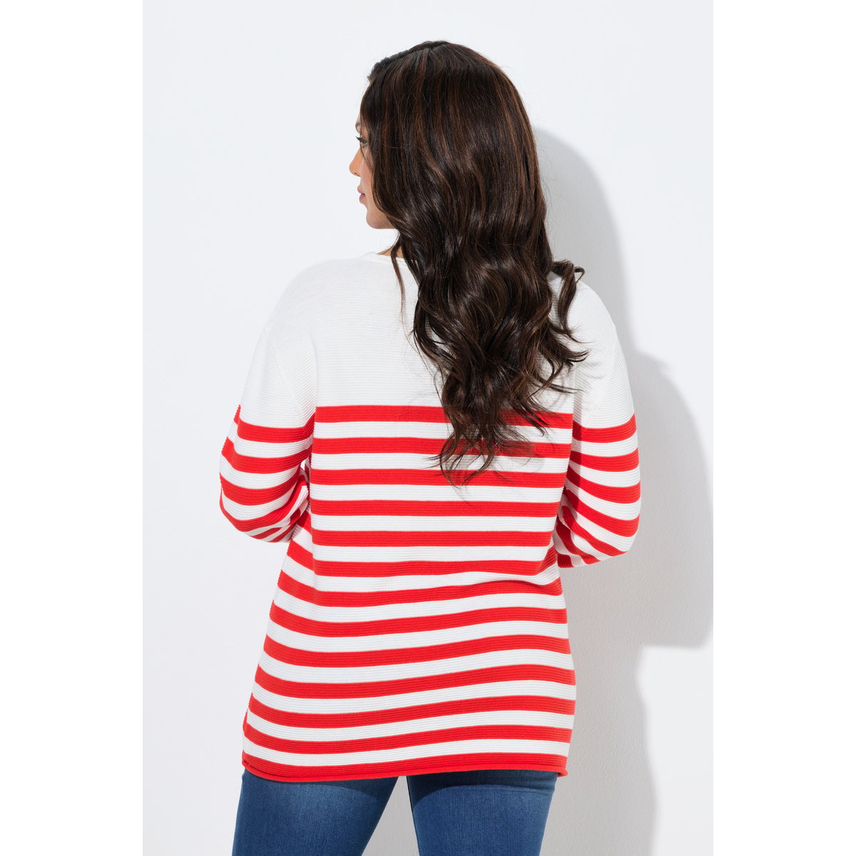 Pull col rond et manches longues corail, ULLA POPKEN