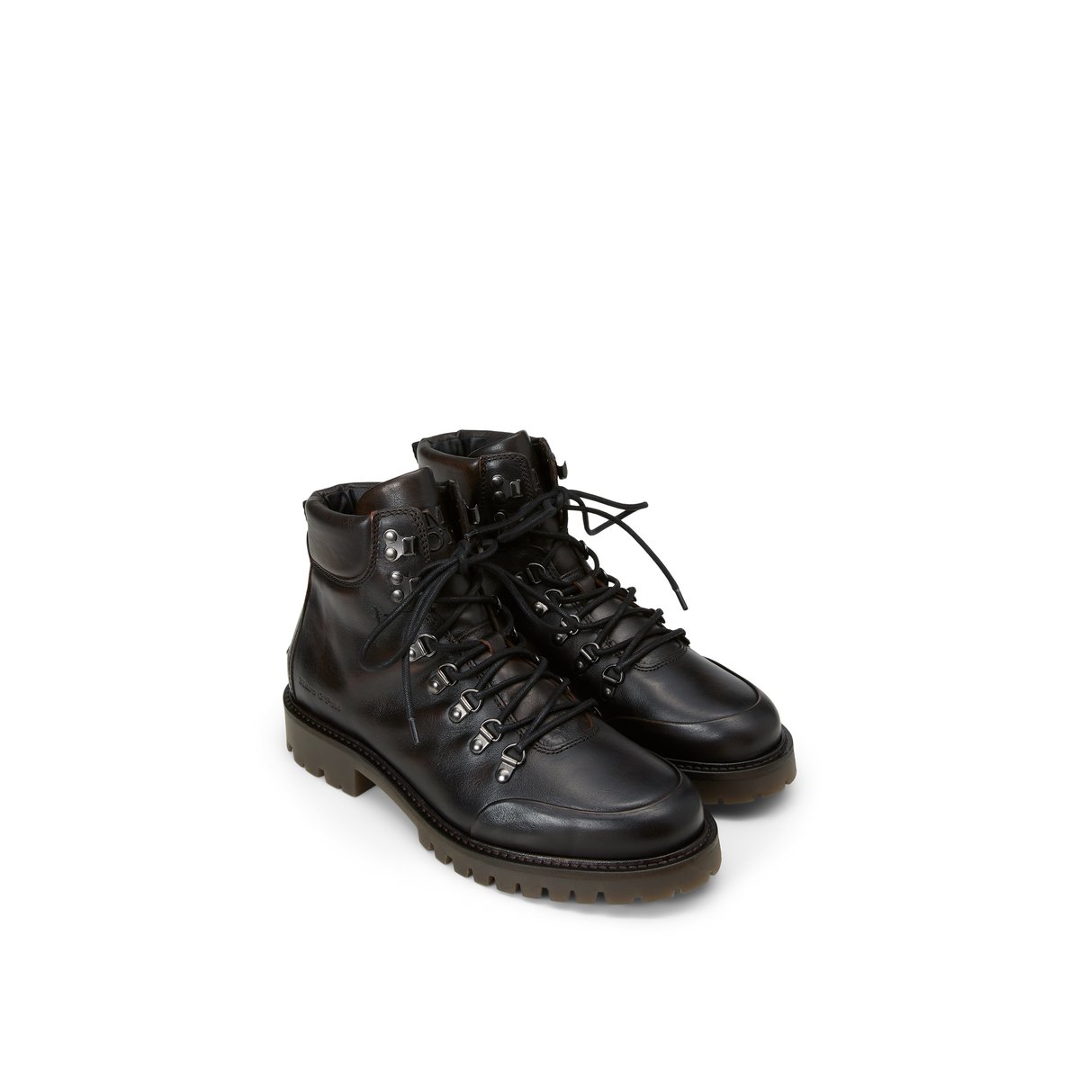 Bottes à lacets, modèle Armin en cuir de vache ciré cognac, MARC O'POLO