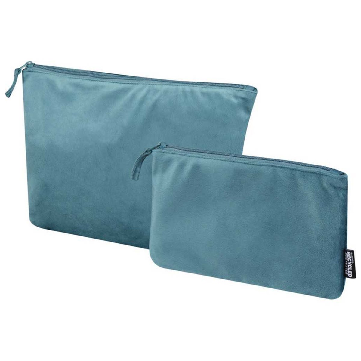 Lot de 2 trousses de toilette en velours SWIFT bleu clair, FLOSO