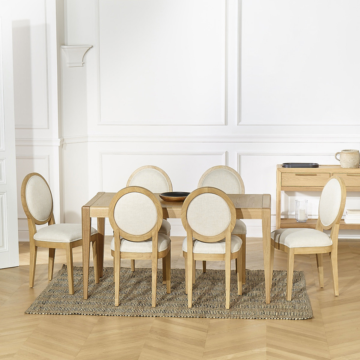 Table extensible en chêne, 6 couverts TENNESSEE beige, ROBIN DES BOIS