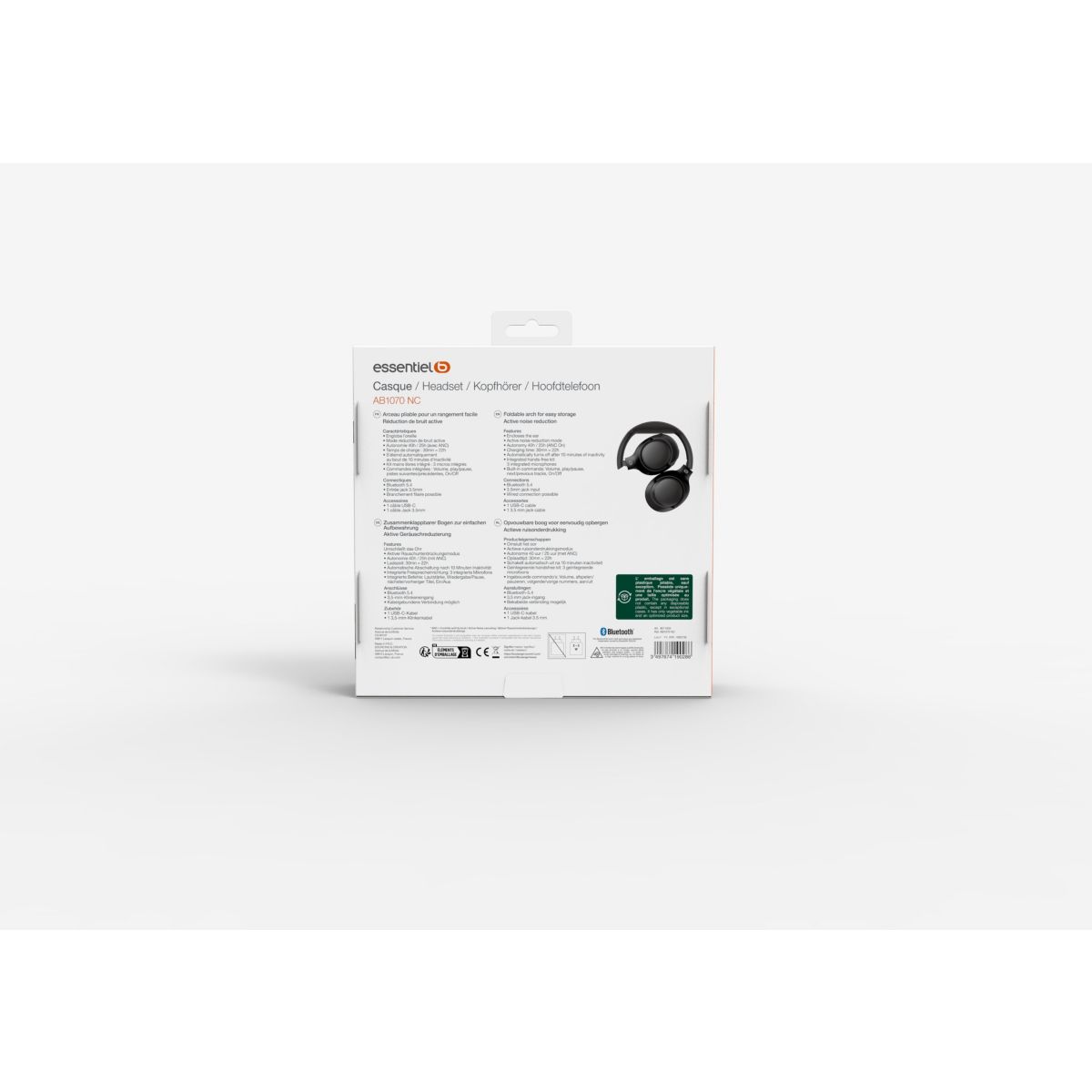 Casque AB1070 Bluetooth NC couleur unique, ESSENTIEL B