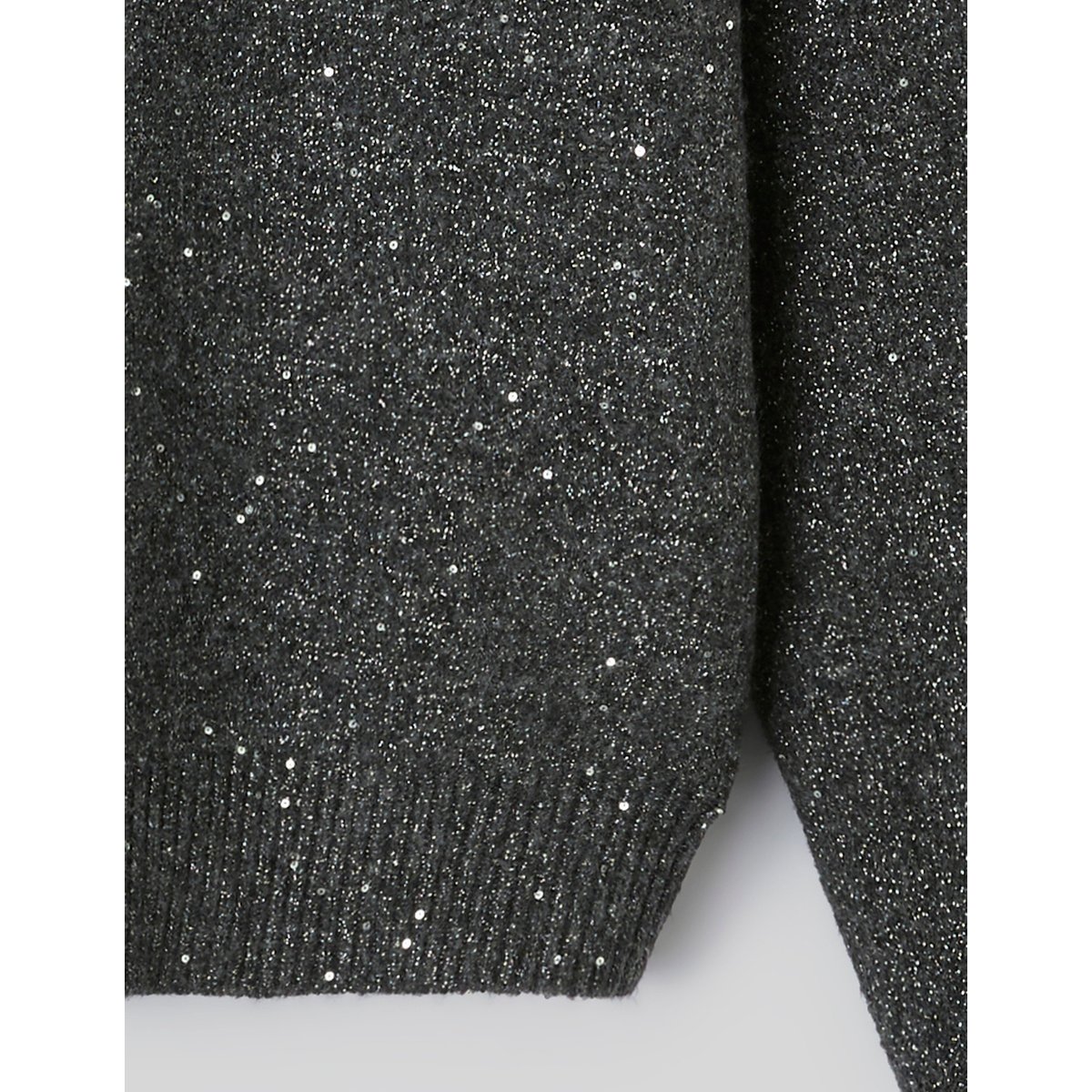 Pull col rond pailleté gris, BZB