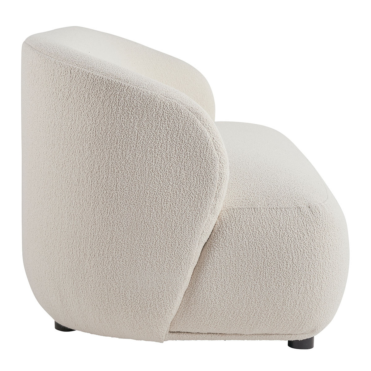 Canapé tissu bouclette 170x80x72 crème, BLANC D’IVOIRE