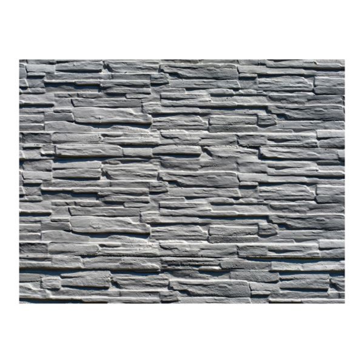 Papier peint intissé panoramique Mur de pierre grise gris / argent, EDEN