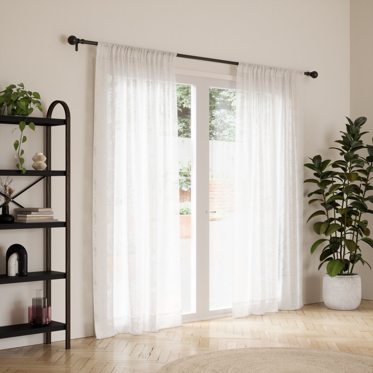 Tringle à rideaux extensible BOLAS noir, UMBRA