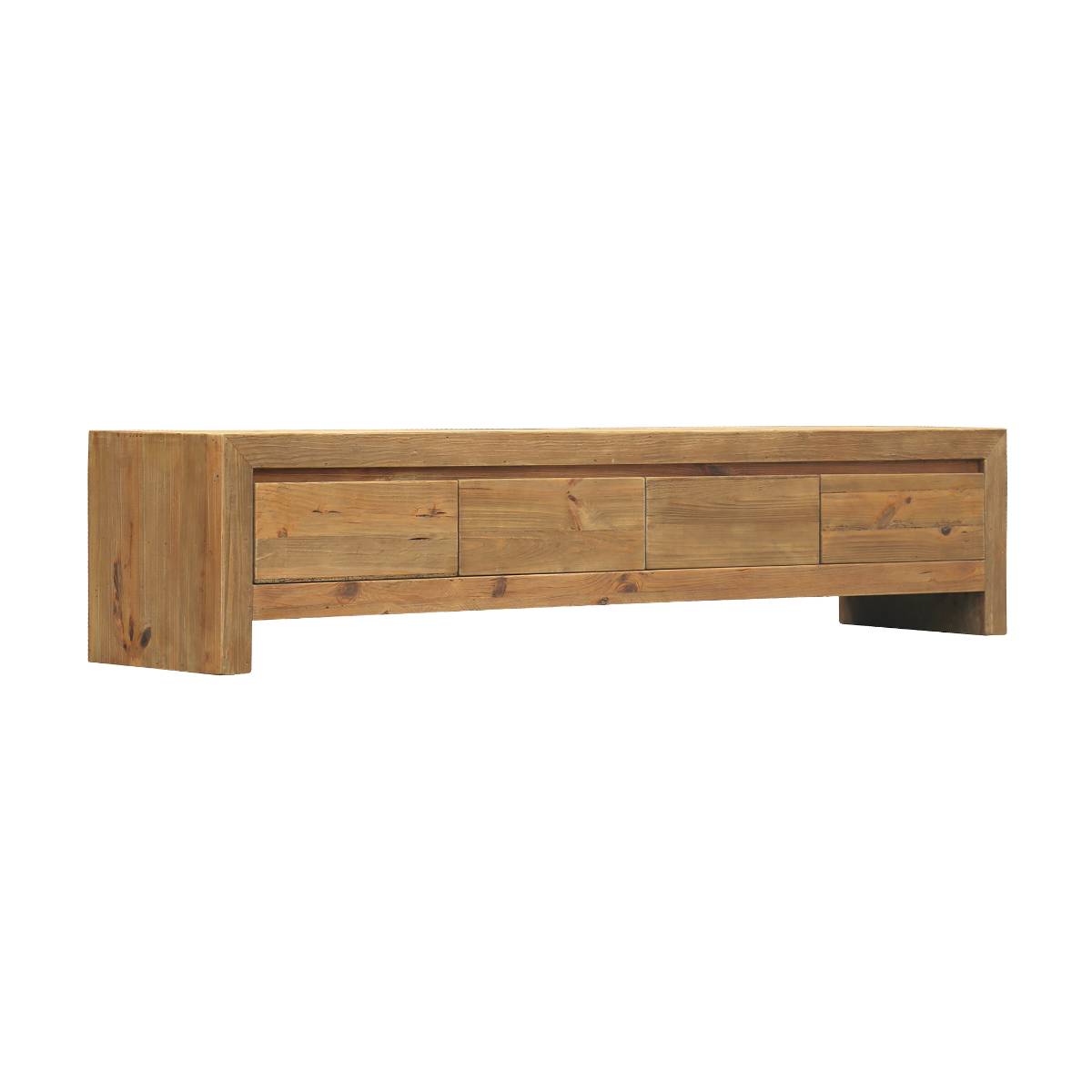 Meuble TV en bois recyclé BLAISE bois clair, MADE IN MEUBLES