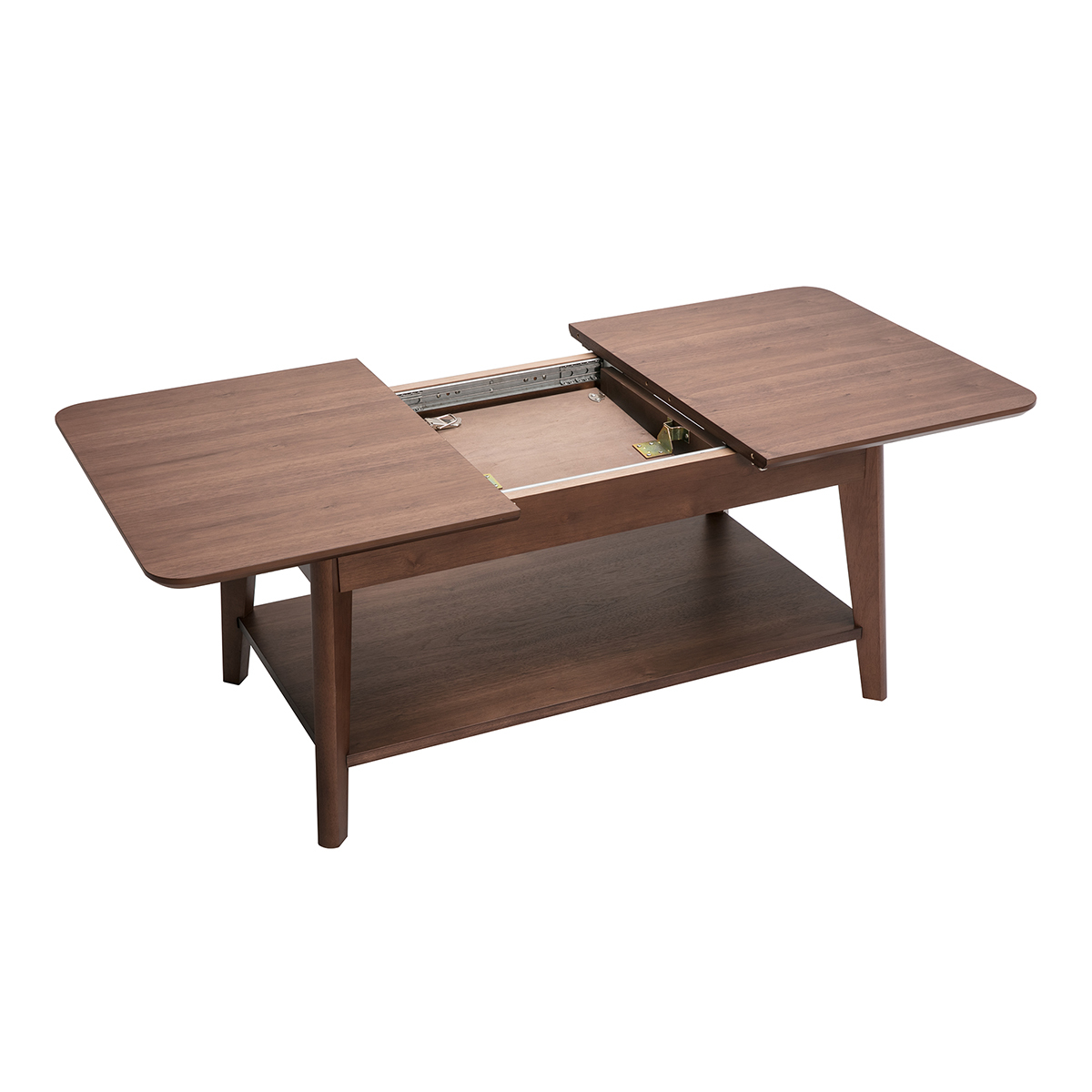 Table basse extensible rectangulaire en bois foncé L90-120 cm VILI couleur unique, MILIBOO