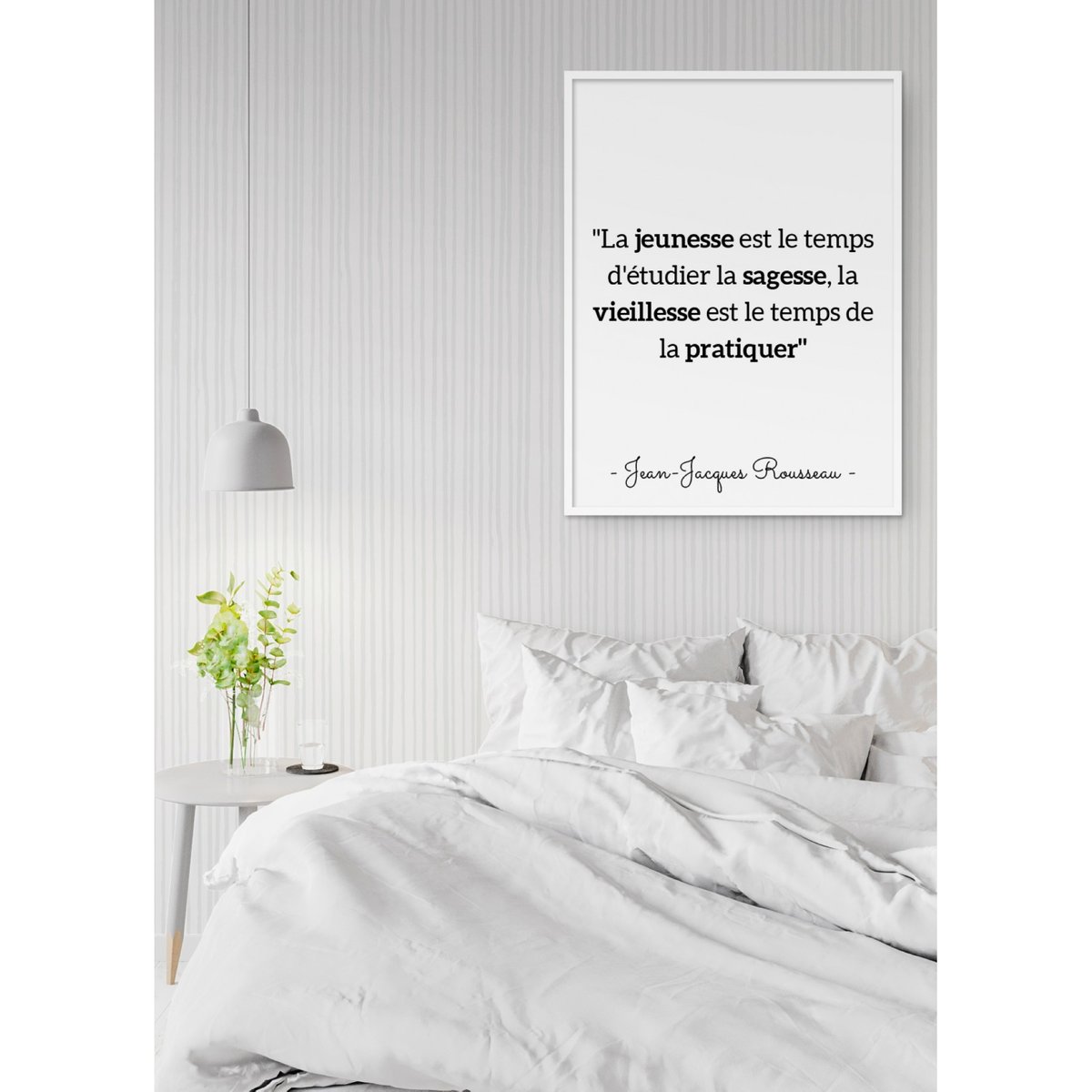 Affiche Rousseau : 'La jeunesse est le temps d'étudier' blanc, L'AFFICHERIE