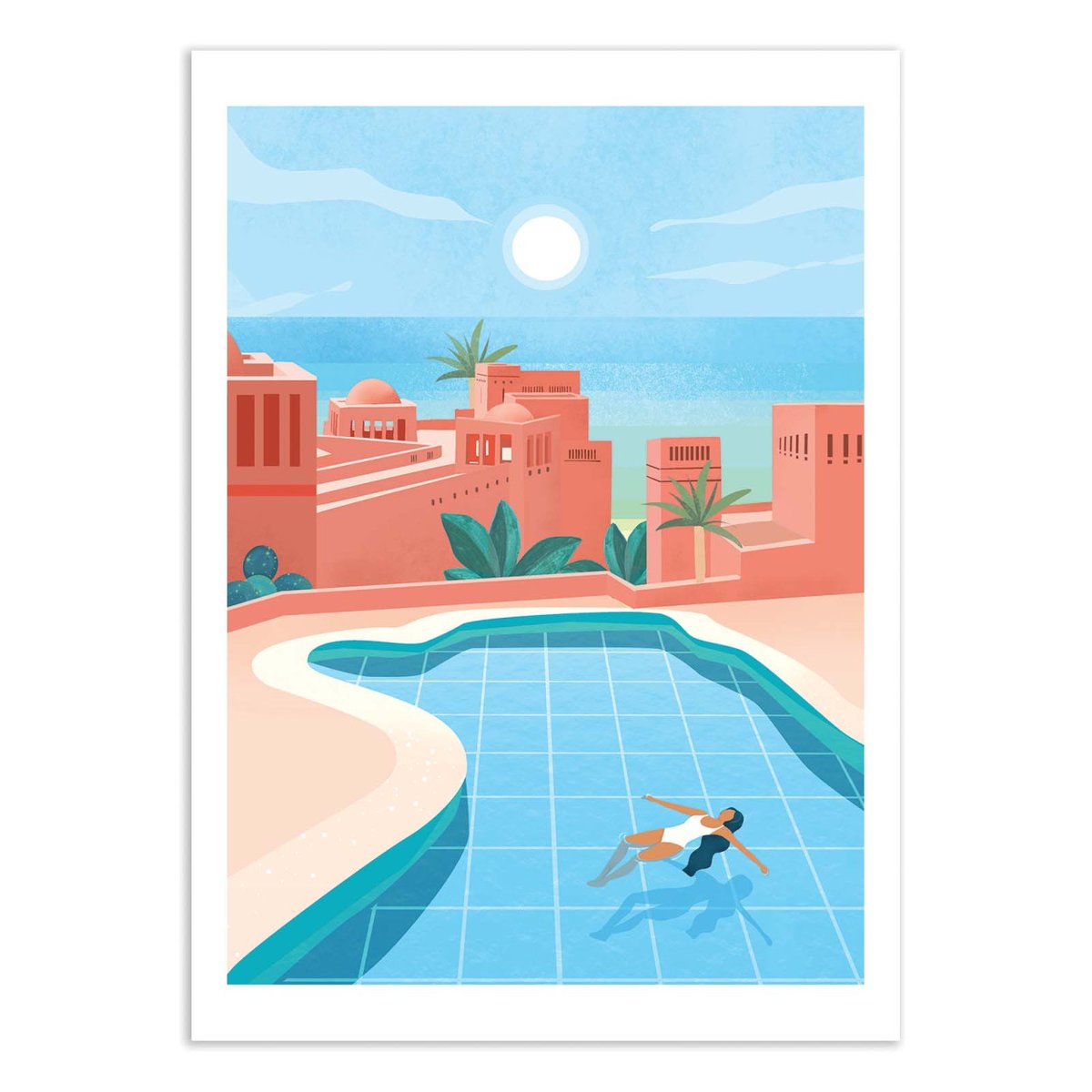 Affiche d'art - Tenerife - Petra Lizde bleu, WALL EDITIONS