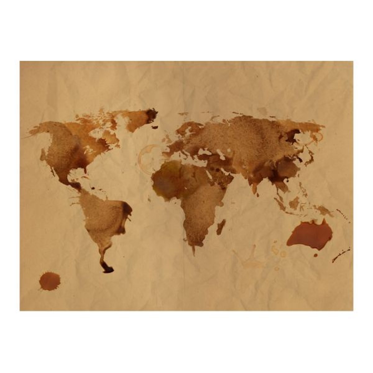 Papier peint intissé panoramique Carte du monde Tea map of the World multicouleur, EDEN