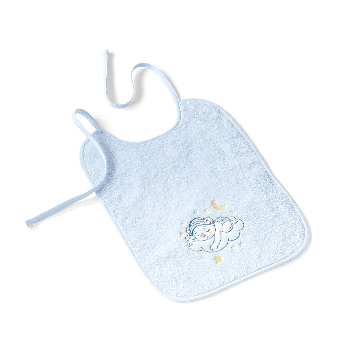 Bavoir en Coton 500g/m² modèle brodé - KATY bleu, TRADITION DES VOSGES