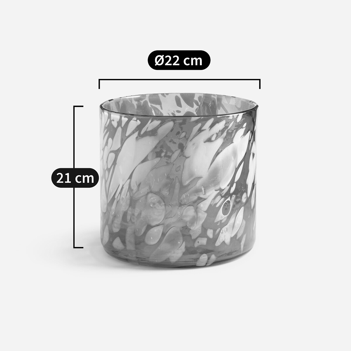 Vase en verre soufflé à la bouche, Berna orange/blanc, AM.PM