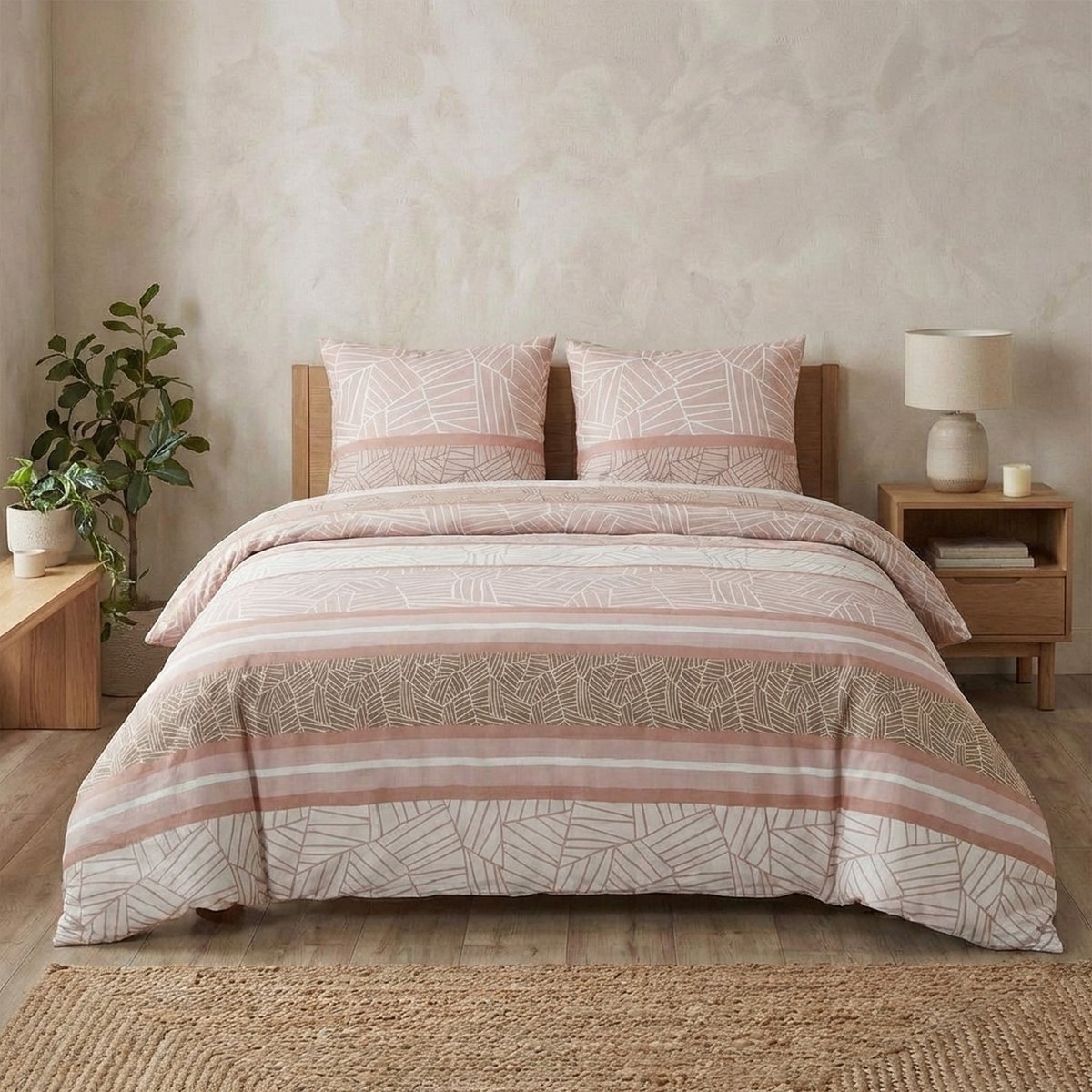 Parure de lit - Housse de couette coton 57 fils multicolore, EDEN