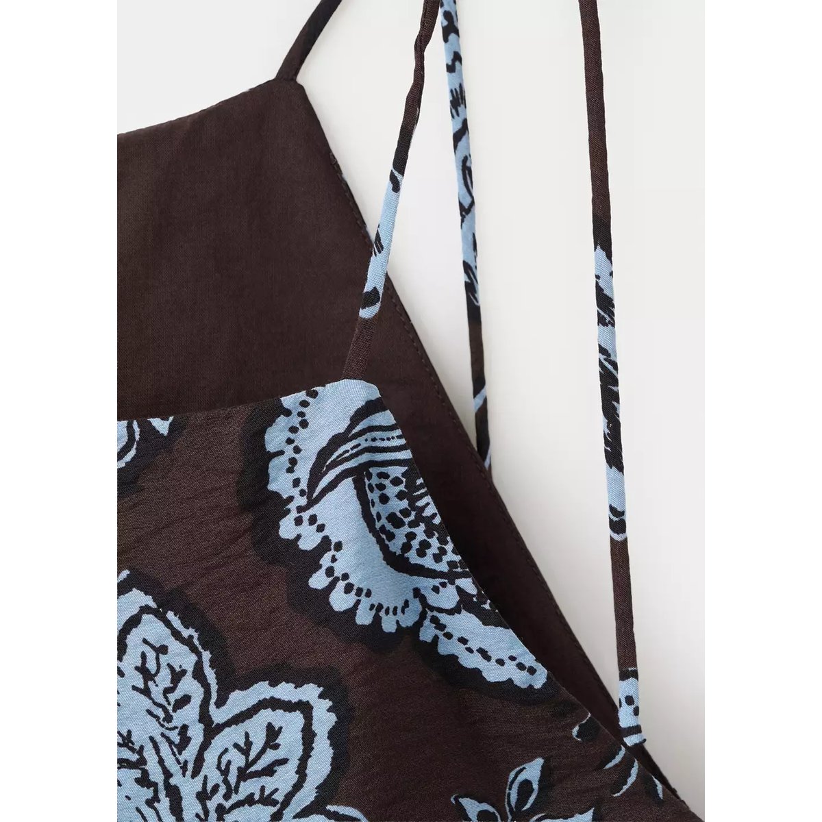 Top halter imprimé fleuri marron, MANGO