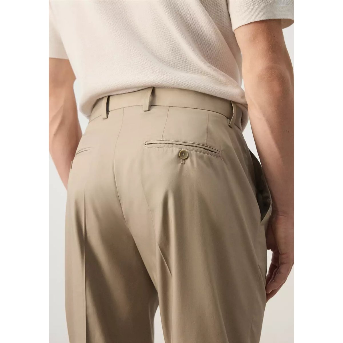 Pantalon regular fit en mélange de lyocell et coton marron, MANGO MAN