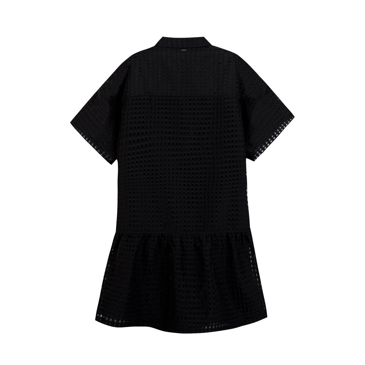 Robe motif carreaux ajourés noir, IKKS