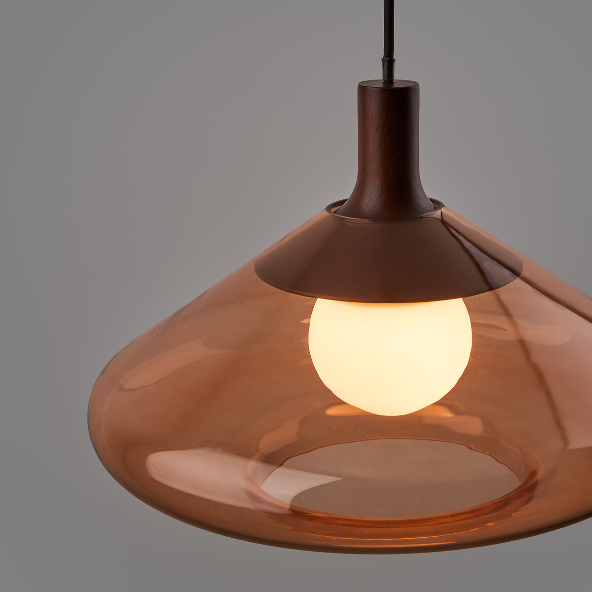 Suspension en verre coloré, diamètre 37,8 cm, SORELLE ambre, LA REDOUTE INTERIEURS