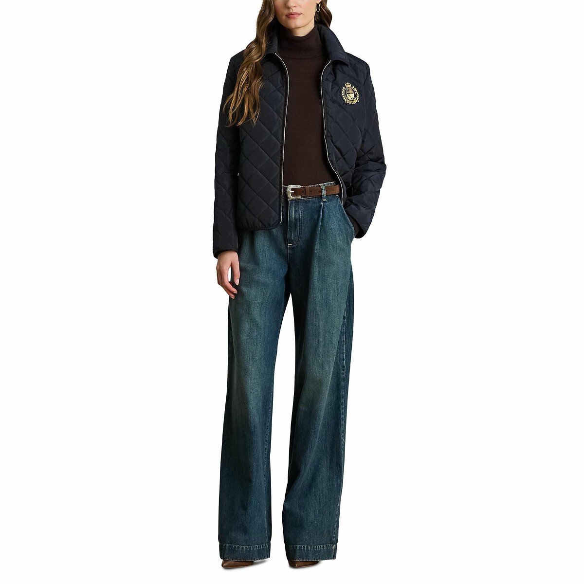 Giacca con zip e stemma blu scuro, LAUREN RALPH LAUREN
