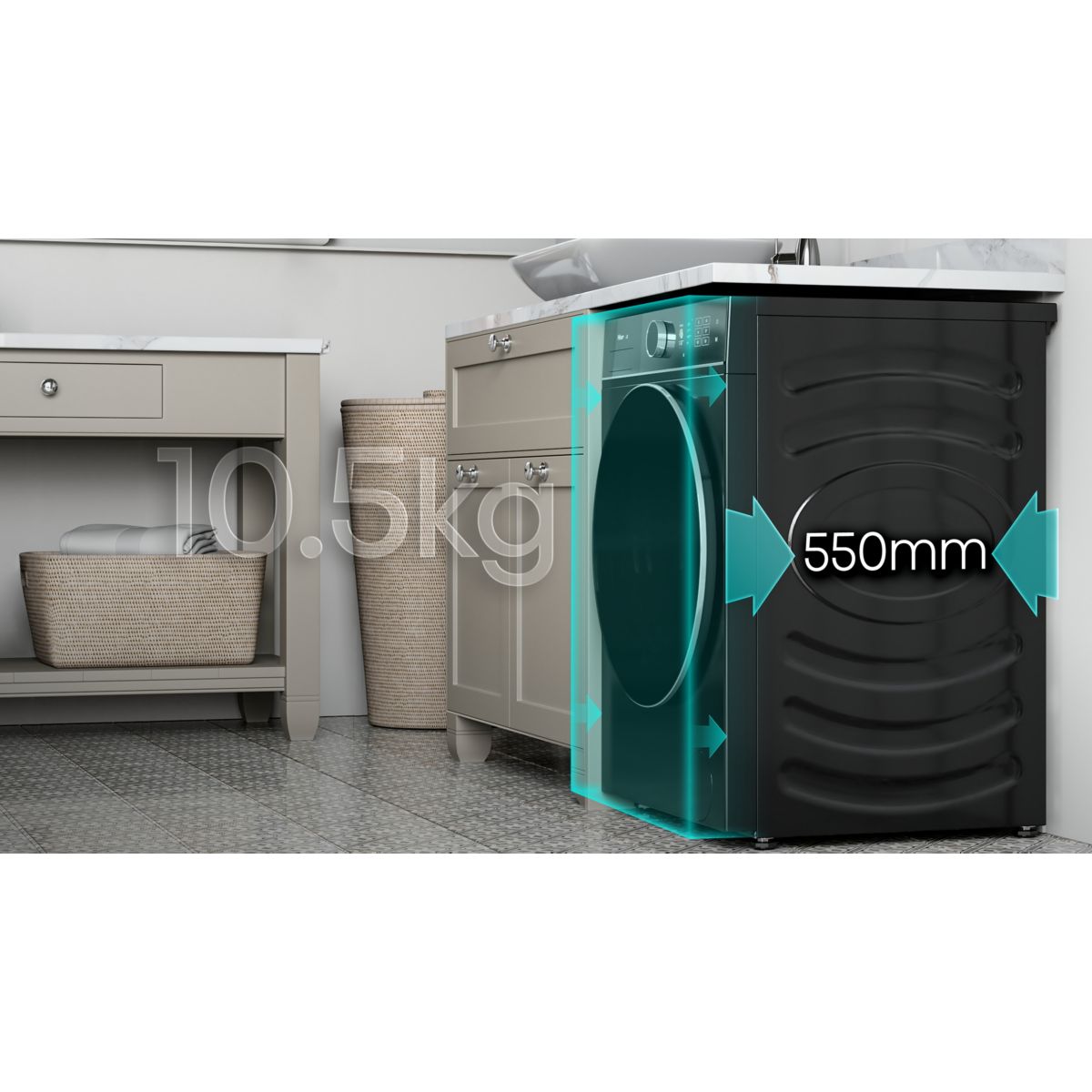 Lave linge hublot WF5i1045BBQ couleur unique, HISENSE