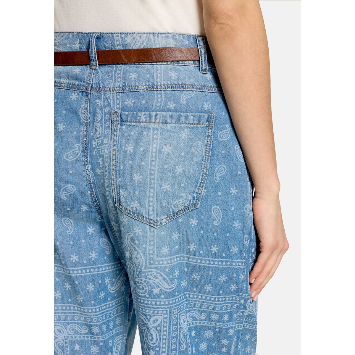Pantalon casual à ceinture bleu, CARTOON