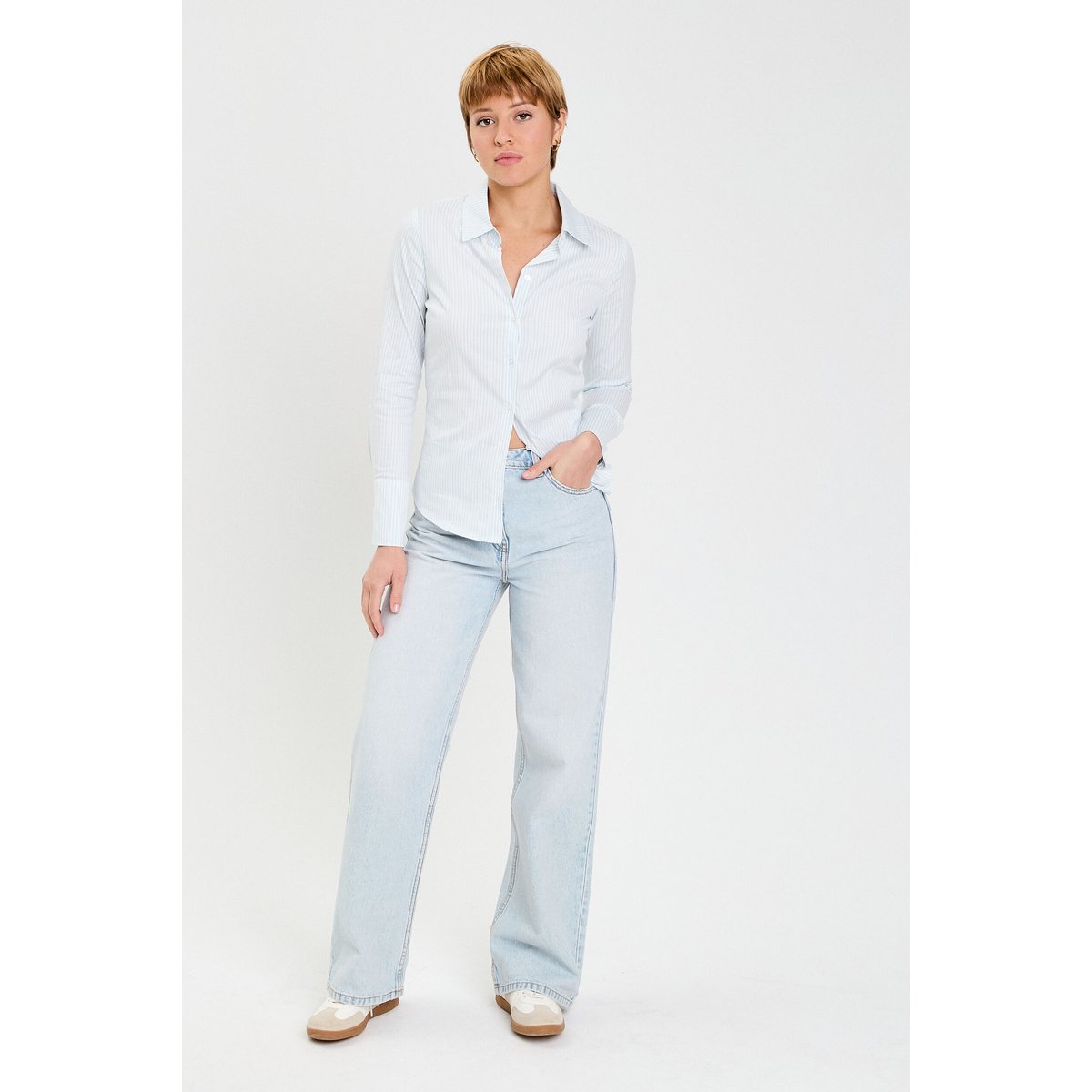 Chemise manches longues bleu, CACHE CACHE