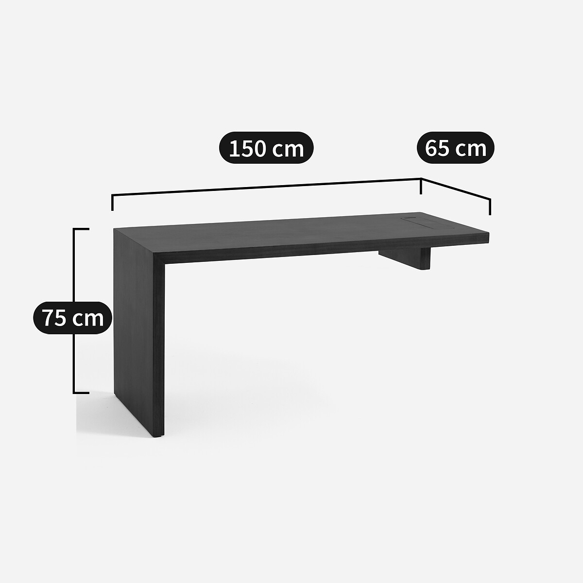 Plateau de bureau en plaqué noyer, largeur 150 cm, MIKUBE noyer, AM.PM
