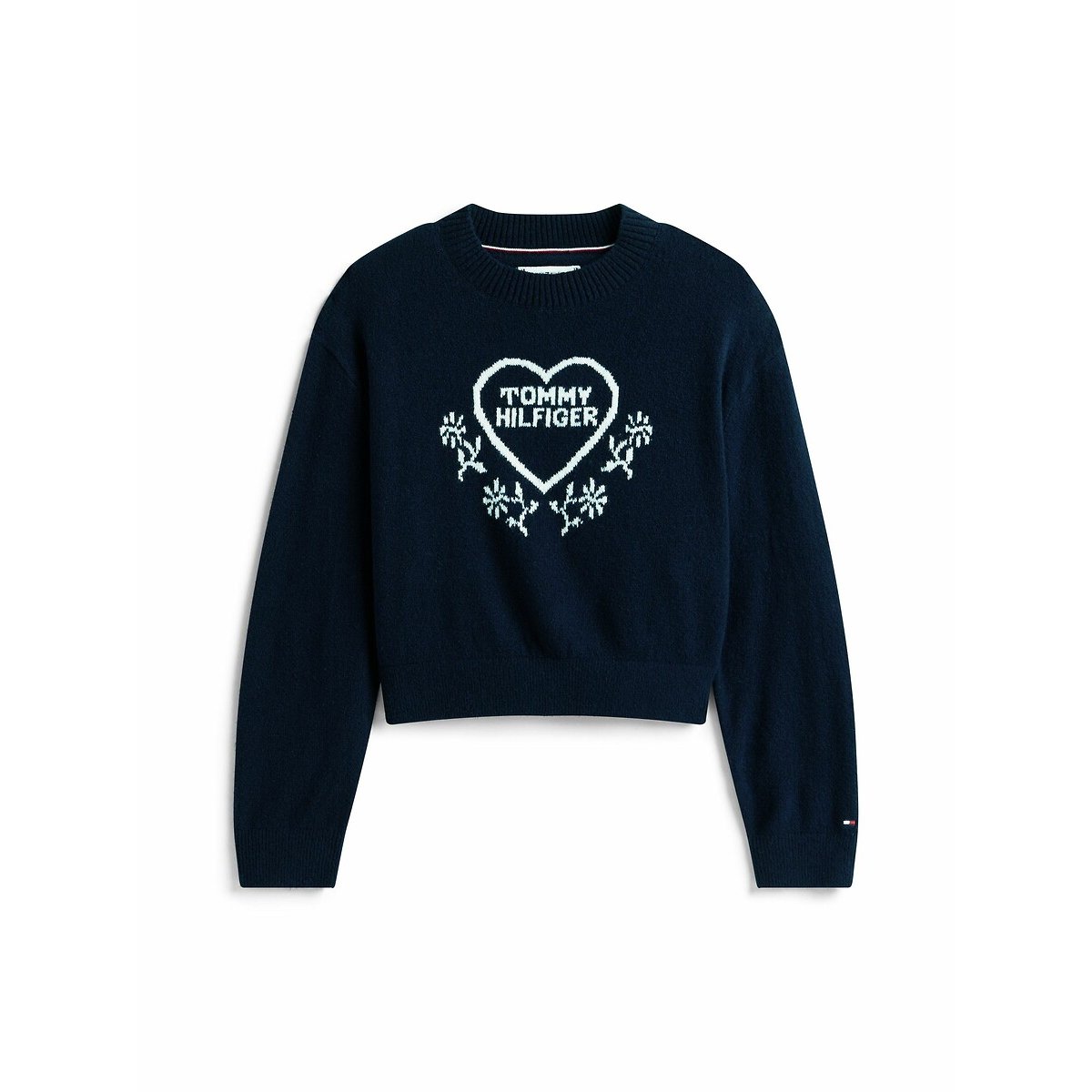 Pull motif cœur devant bleu marine, TOMMY HILFIGER