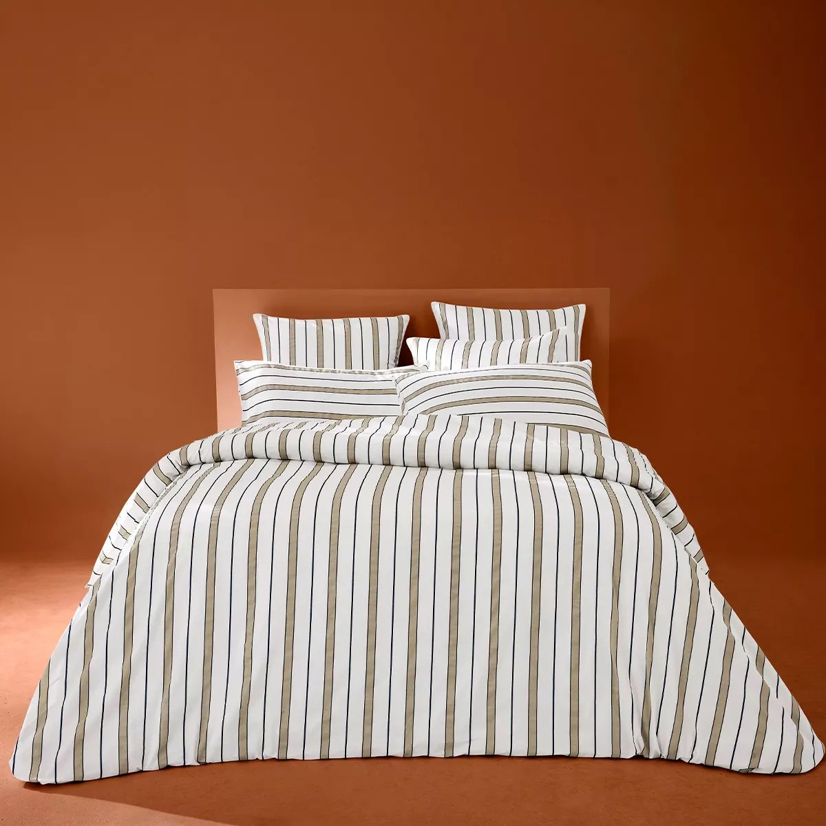 Parure de lit satin de coton MARTIGUES sable, GARNIER THIEBAUT
