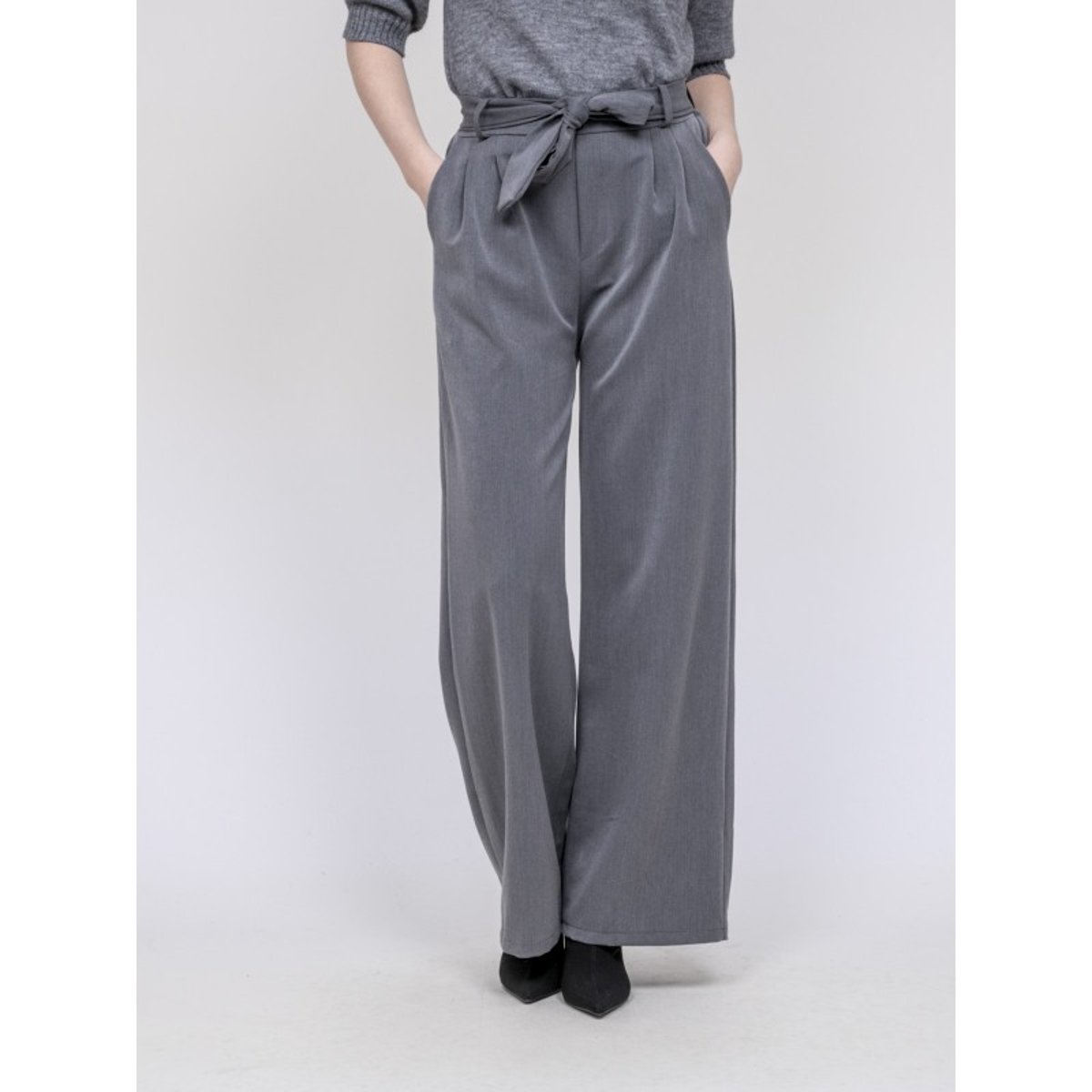 Pantalon Taille Haute Ederina gris, DONA LISA